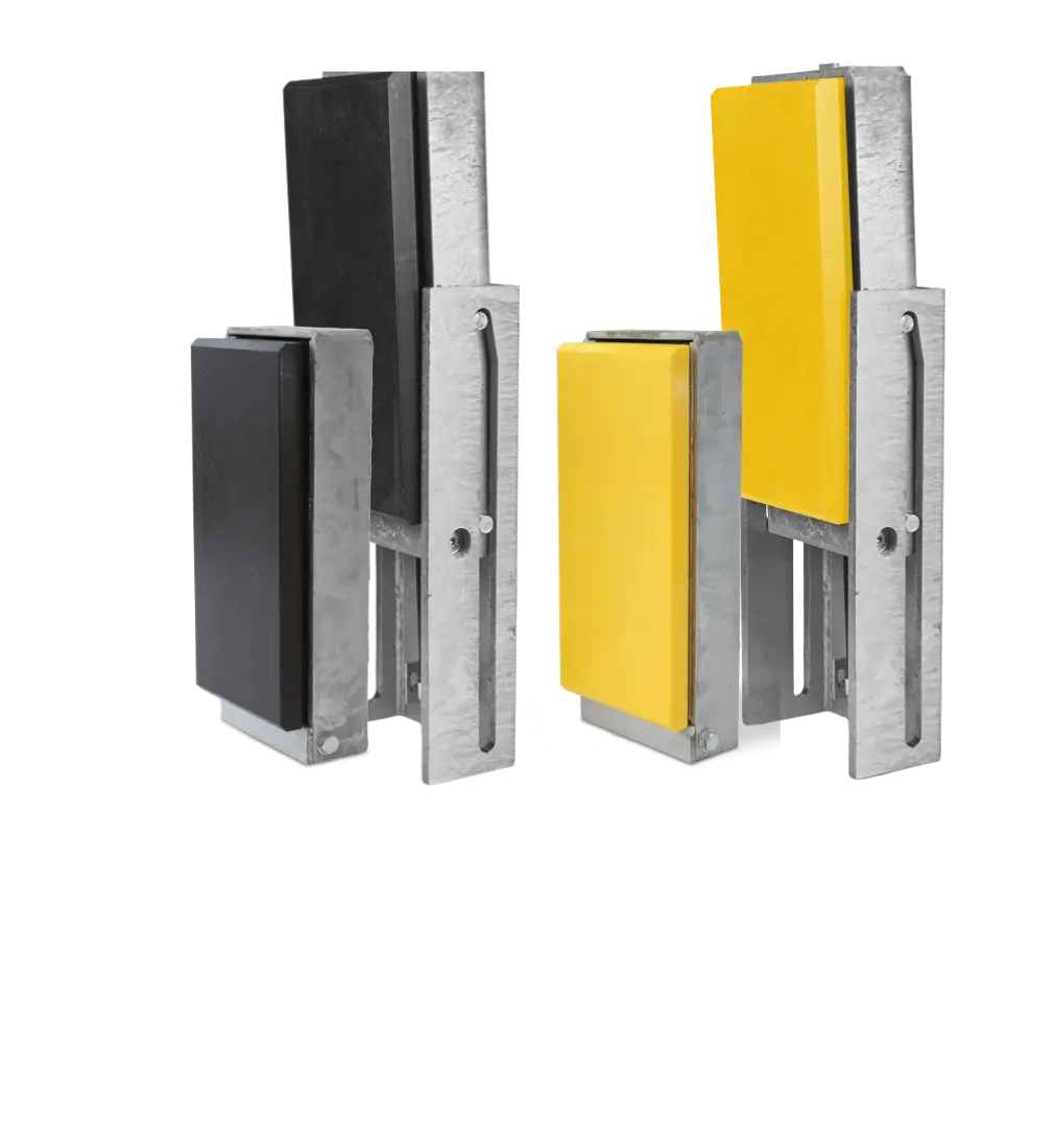 Height-adjustable dock buffer systems