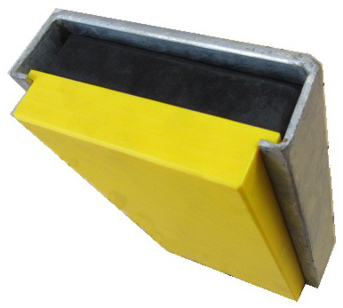 Special wedge-profile loading bay buffer
